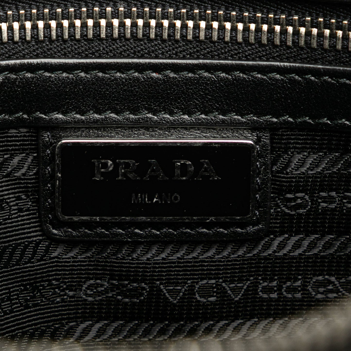 Prada Saffiano Double Zip Travel Pouch Black