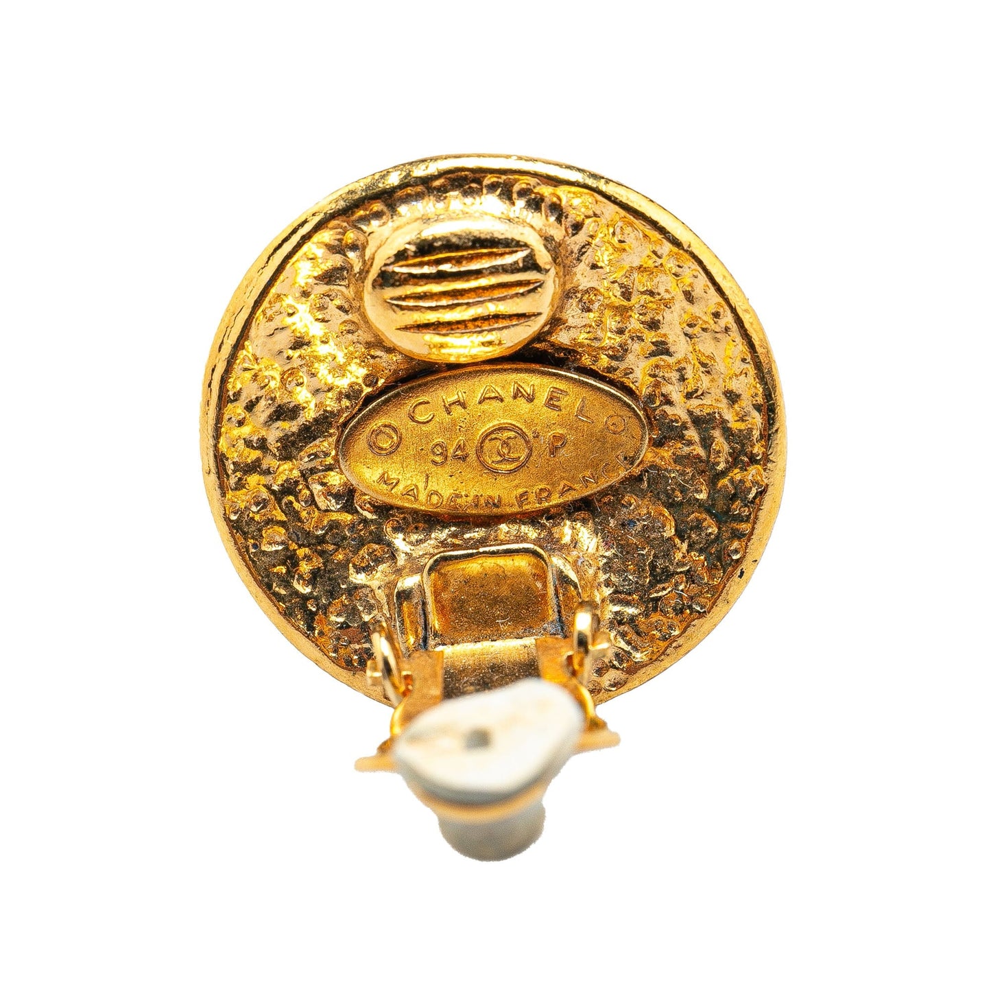 Chanel Gold Plated CC Clip On Earrings Gold