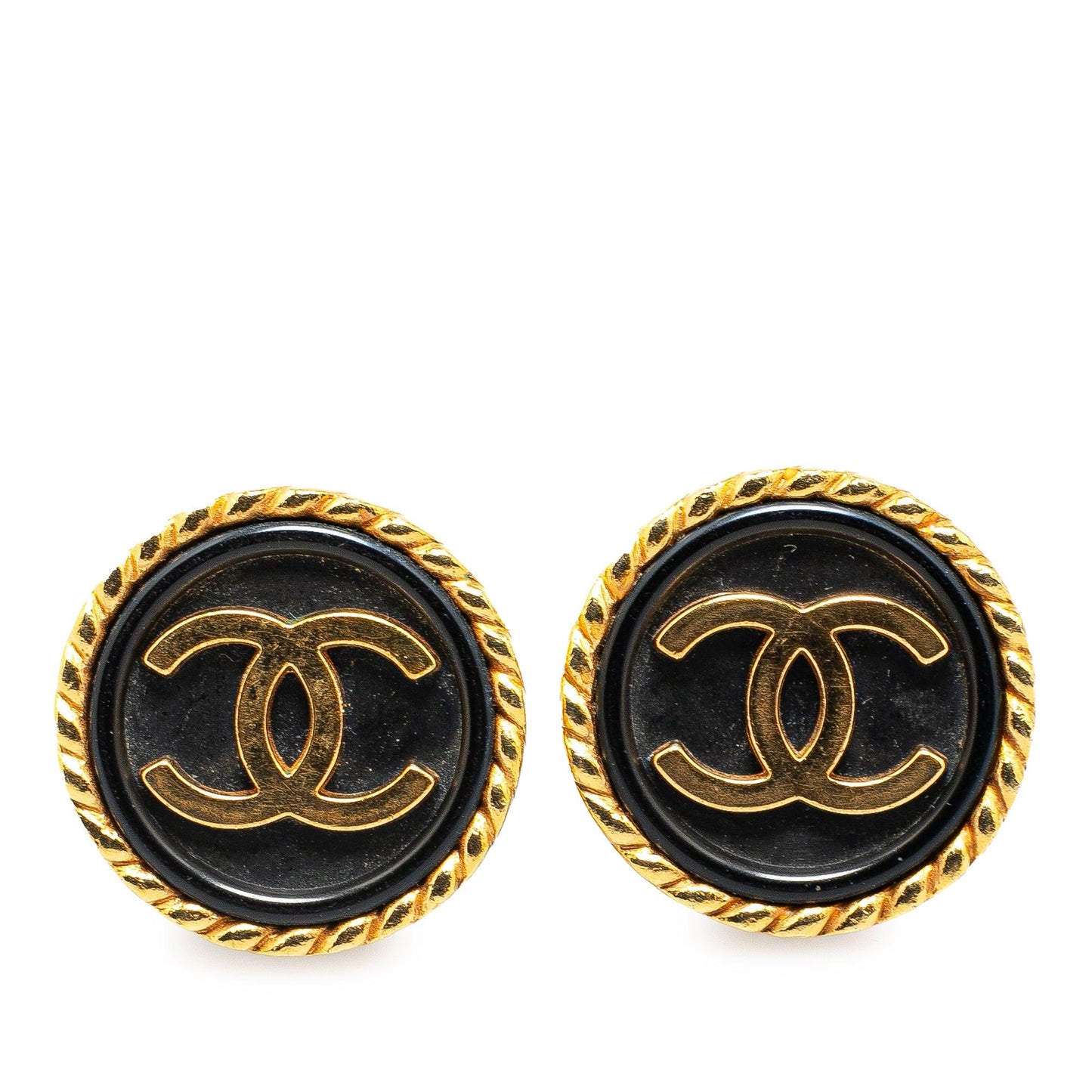 Chanel Gold Plated CC Clip On Earrings Gold