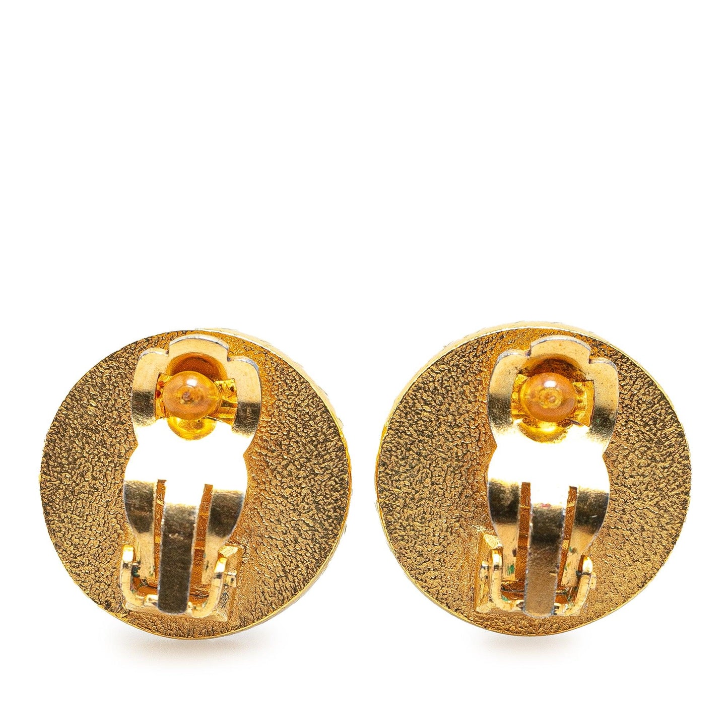 Chanel Gold Plated CC Clip On Earrings Gold