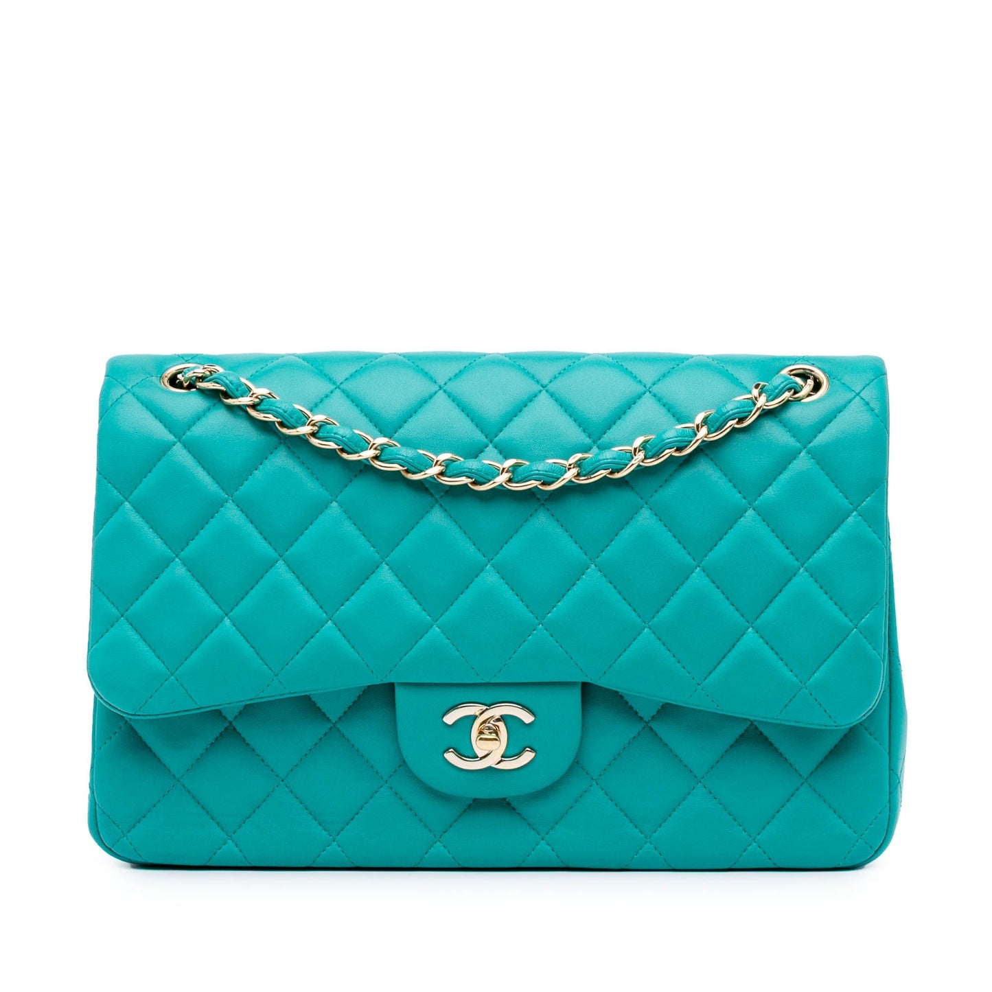 Chanel Jumbo Classic Lambskin Double Flap Blue