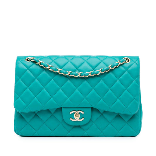 Chanel Jumbo Classic Lambskin Double Flap Blue