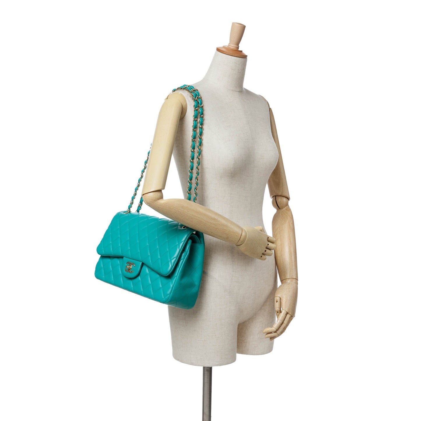 Chanel Jumbo Classic Lambskin Double Flap Blue
