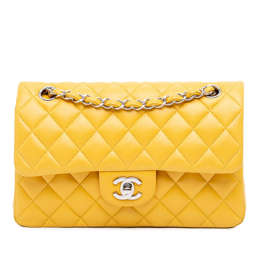 Chanel Small Classic Lambskin Double Flap Yellow