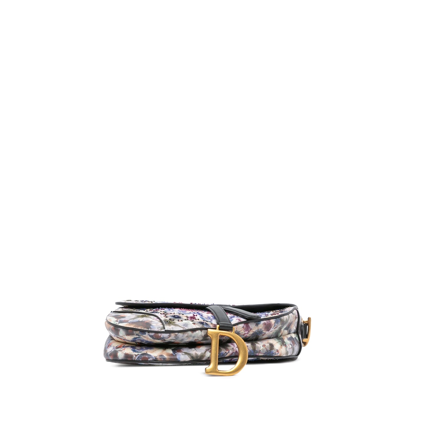 Dior Canvas Embroidered Kaleidiorscopic Saddle Bag Blue