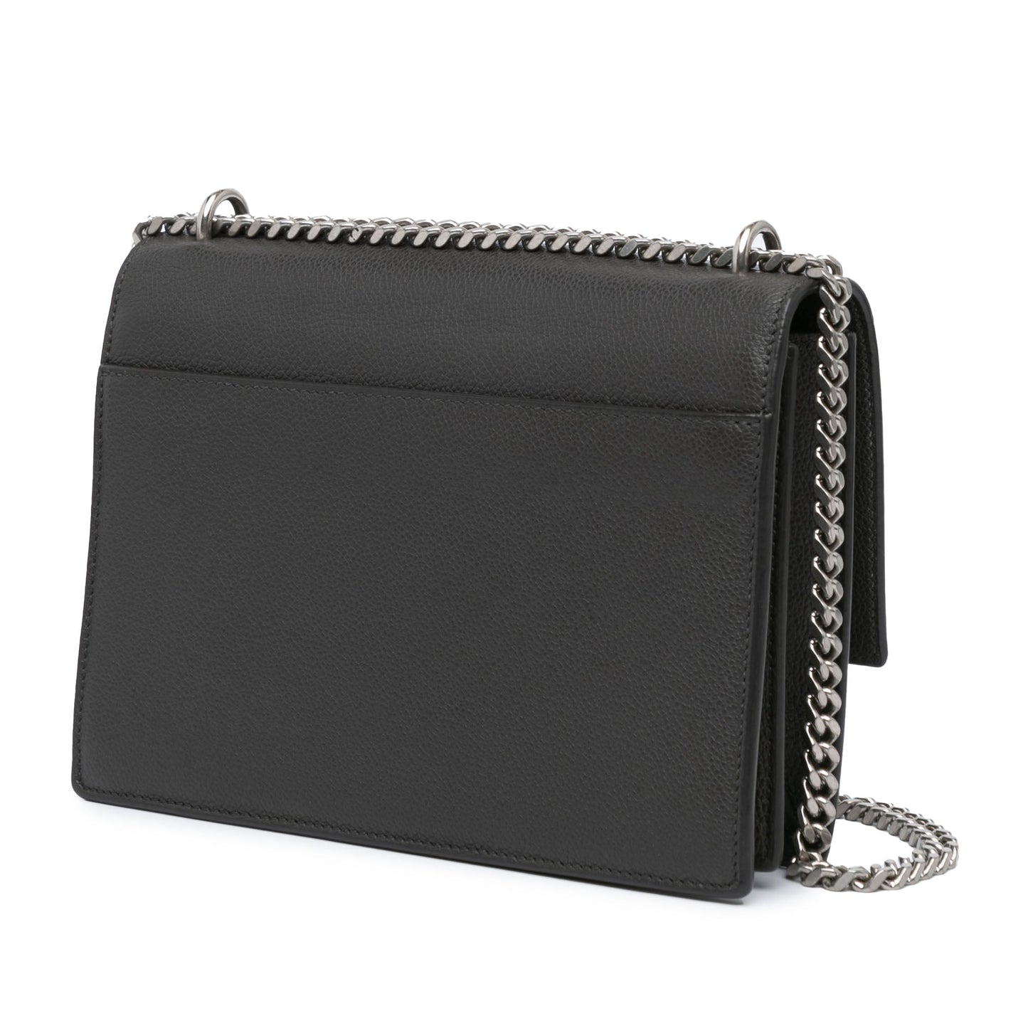 Saint Laurent Medium Grained Calfskin Monogram Sunset Crossbody Gray