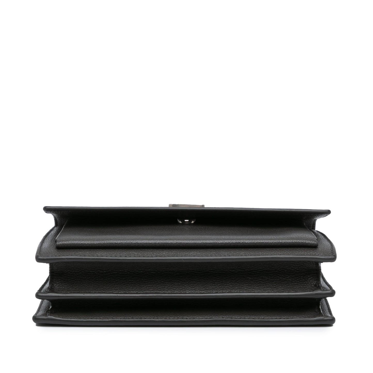 Saint Laurent Medium Grained Calfskin Monogram Sunset Crossbody Gray