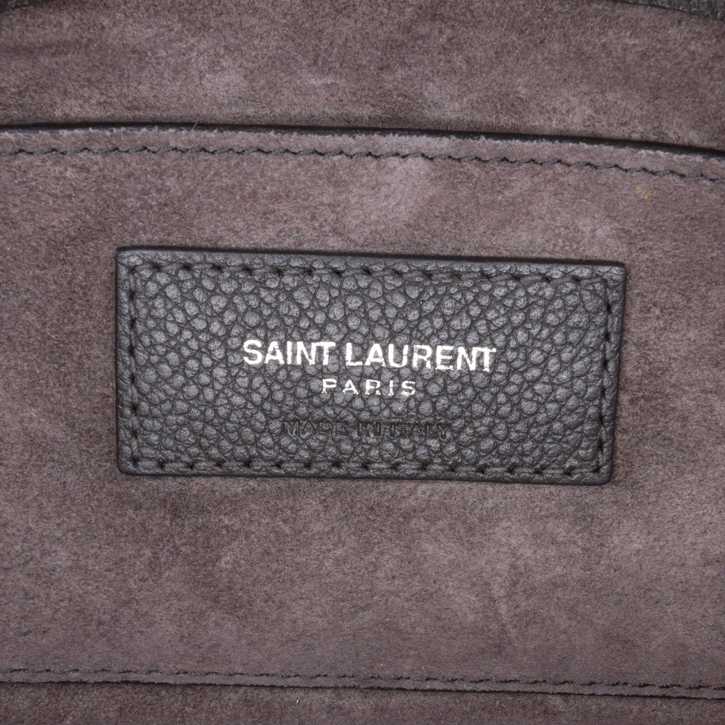 Saint Laurent Medium Grained Calfskin Monogram Sunset Crossbody Gray