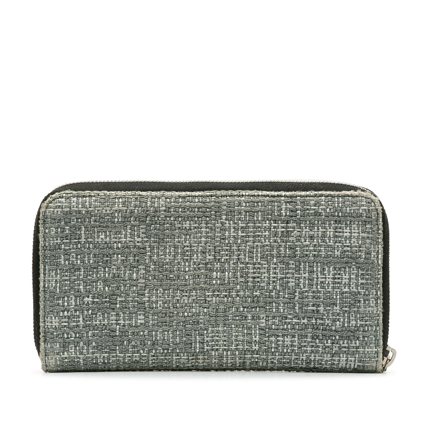 Chanel Tweed Deauville Continental Wallet Gray