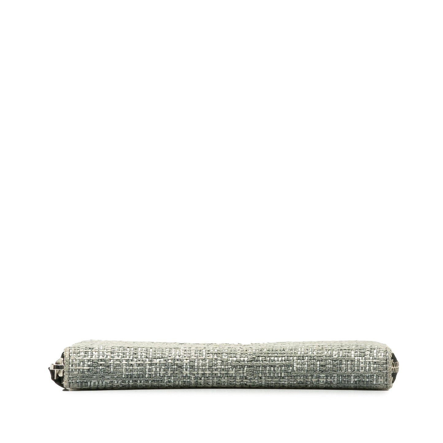 Chanel Tweed Deauville Continental Wallet Gray