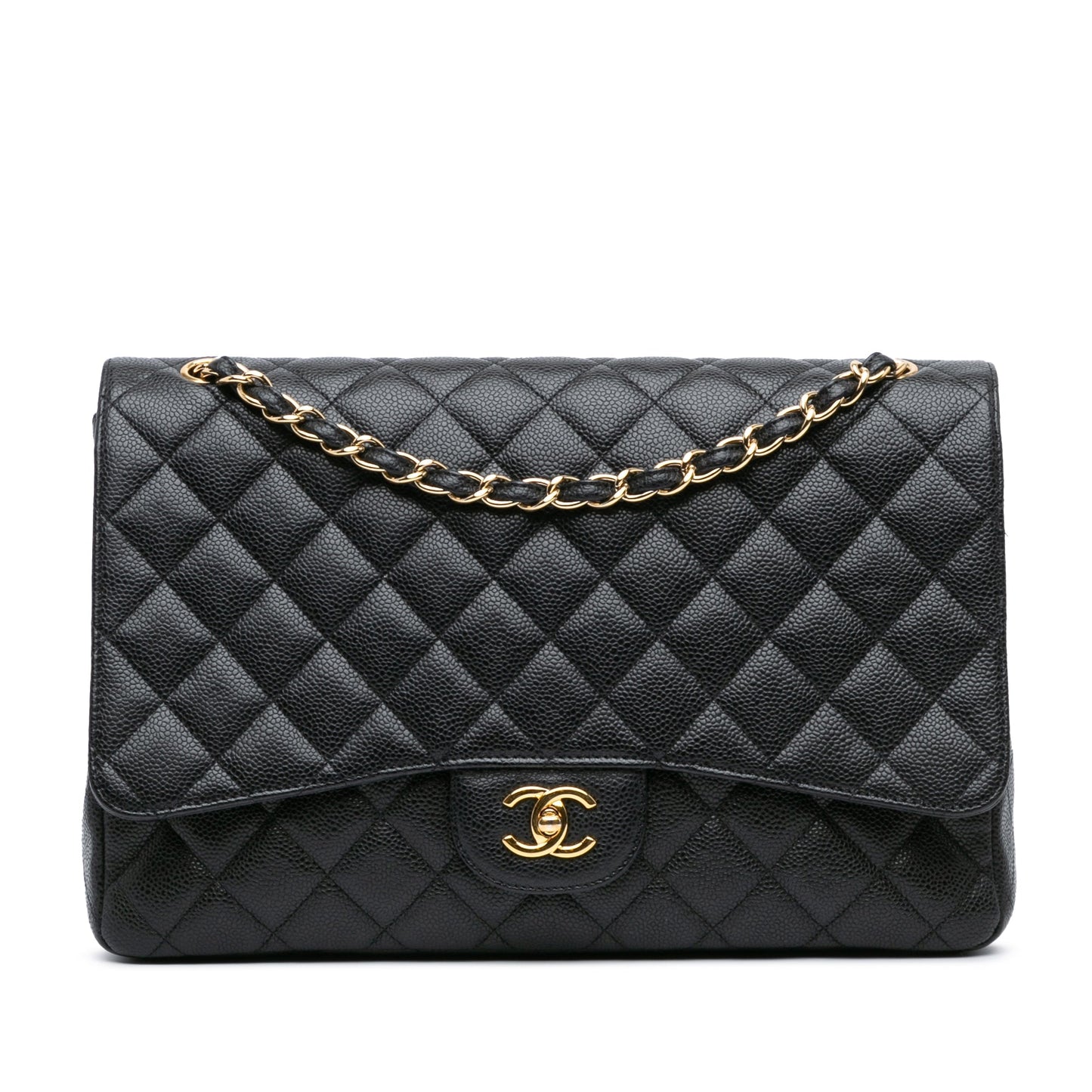 Chanel Maxi Classic Caviar Single Flap Black