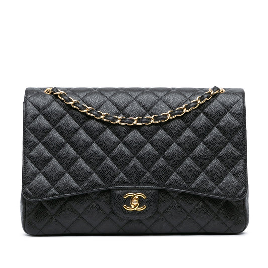 Chanel Maxi Classic Caviar Single Flap Black