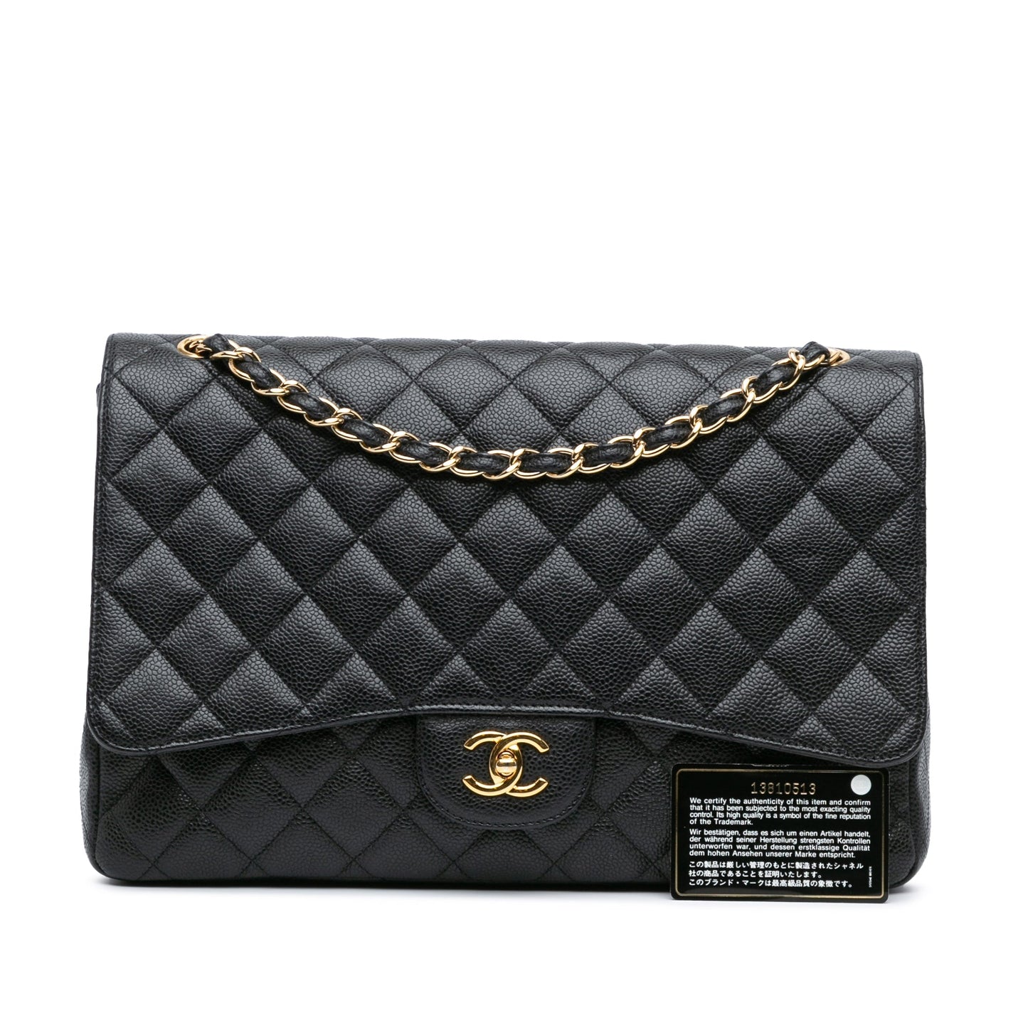 Chanel Maxi Classic Caviar Single Flap Black
