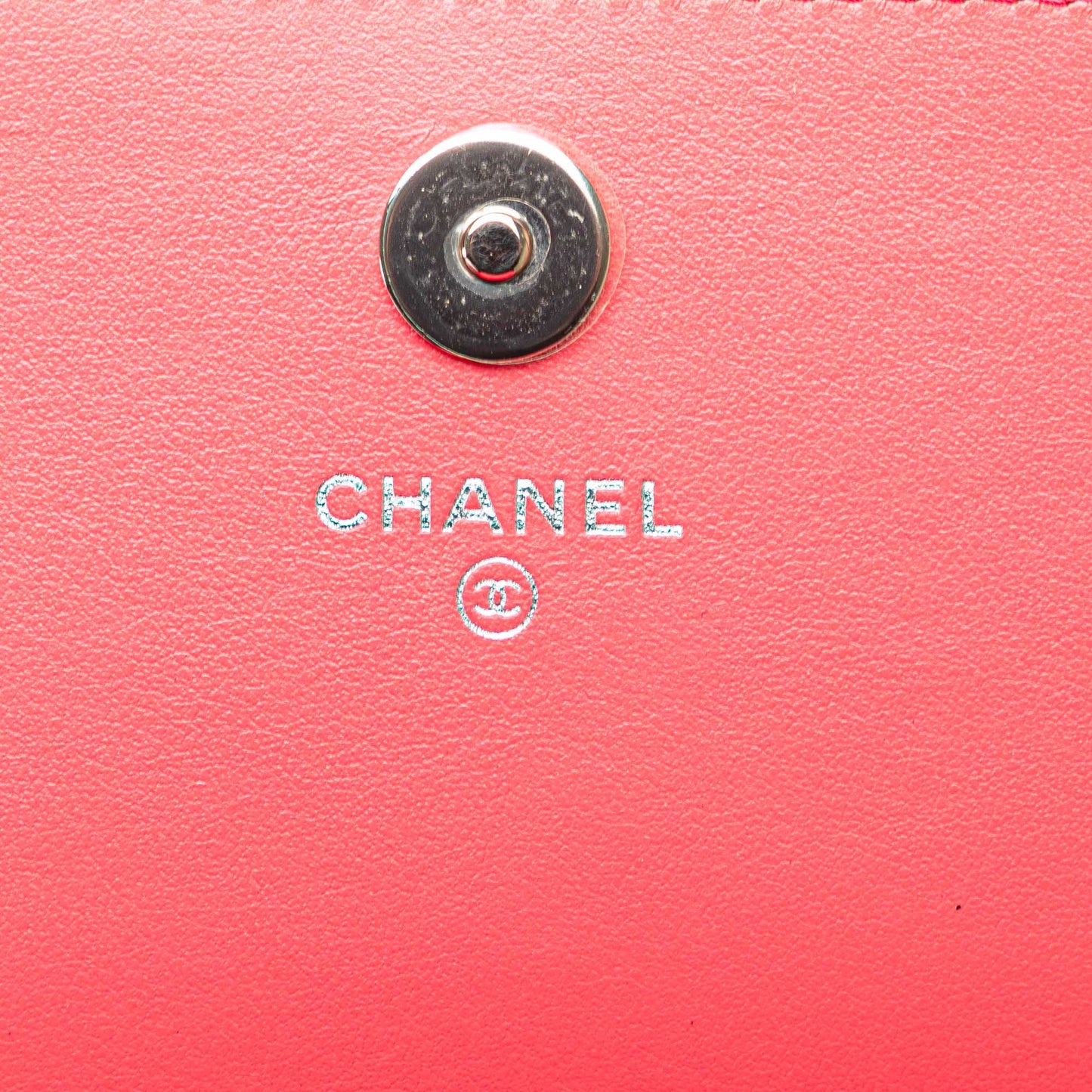 Chanel CC Caviar Camellia Wallet On Chain Pink