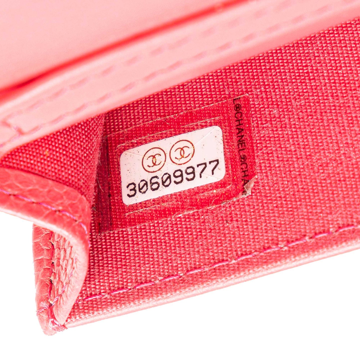 Chanel CC Caviar Camellia Wallet On Chain Pink