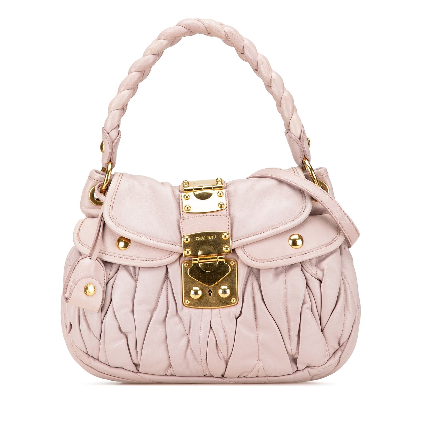 Miu Miu Matelasse Nappa Coffer Satchel Pink