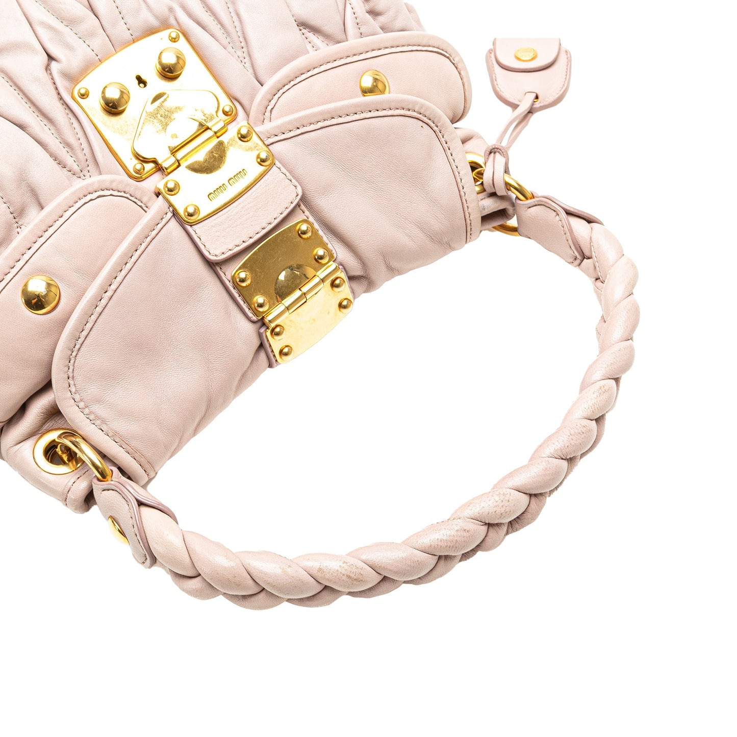 Miu Miu Matelasse Nappa Coffer Satchel Pink