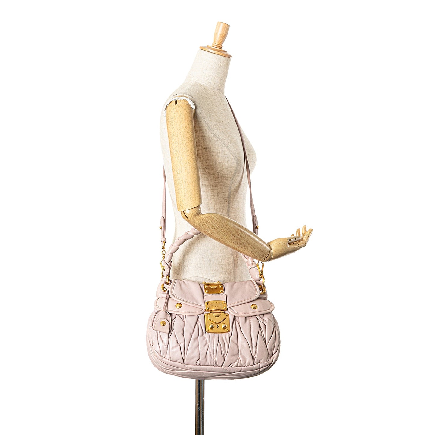Miu Miu Matelasse Nappa Coffer Satchel Pink