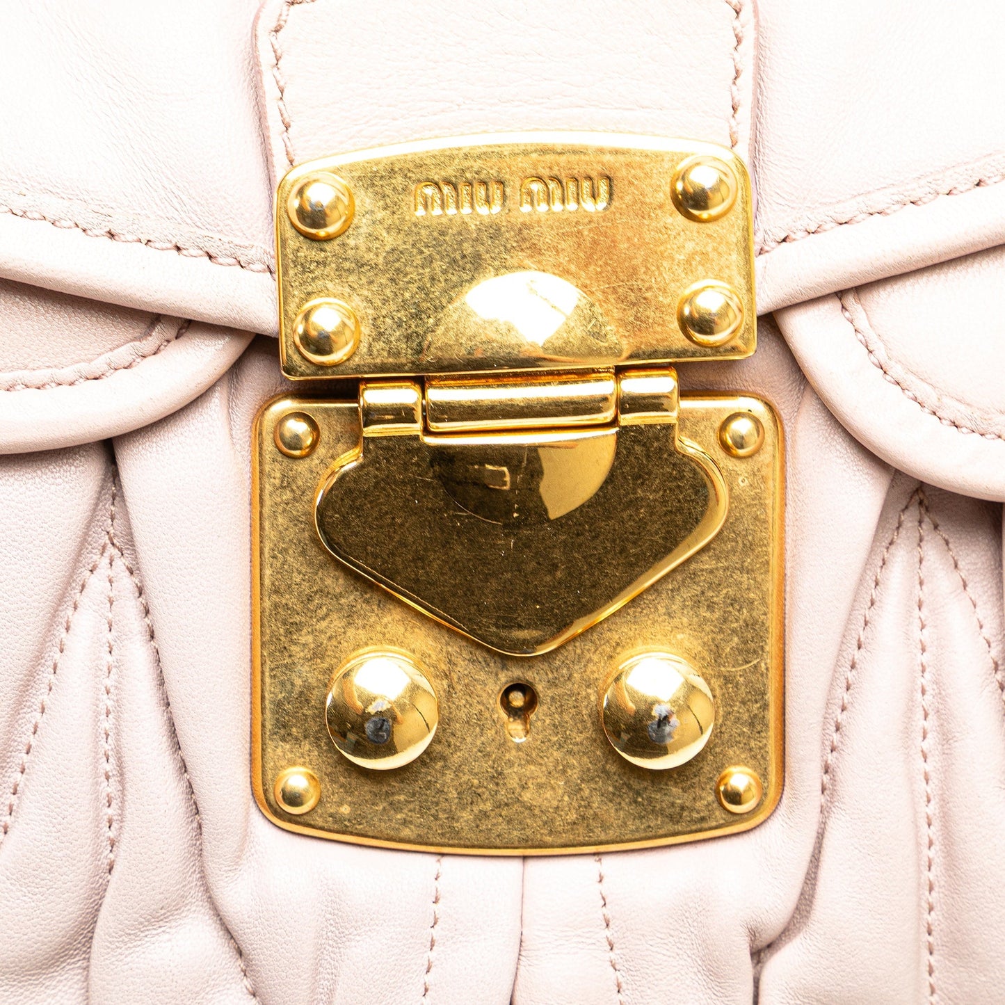 Miu Miu Matelasse Nappa Coffer Satchel Pink