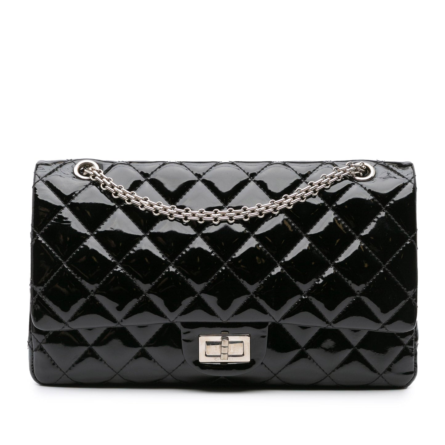 Chanel 2.55 Reissue Quilted Patent Double Flap 227 Black