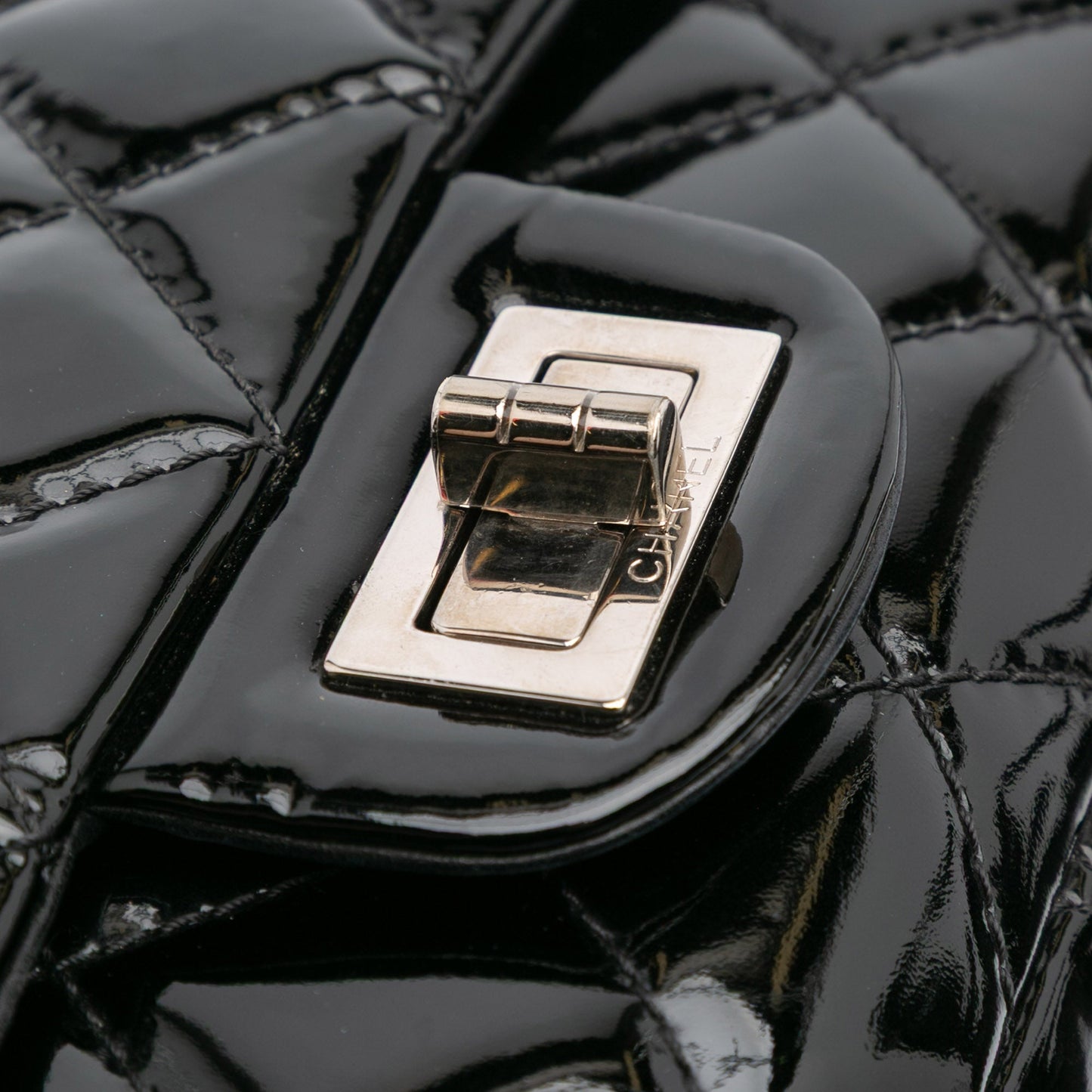 Chanel 2.55 Reissue Quilted Patent Double Flap 227 Black