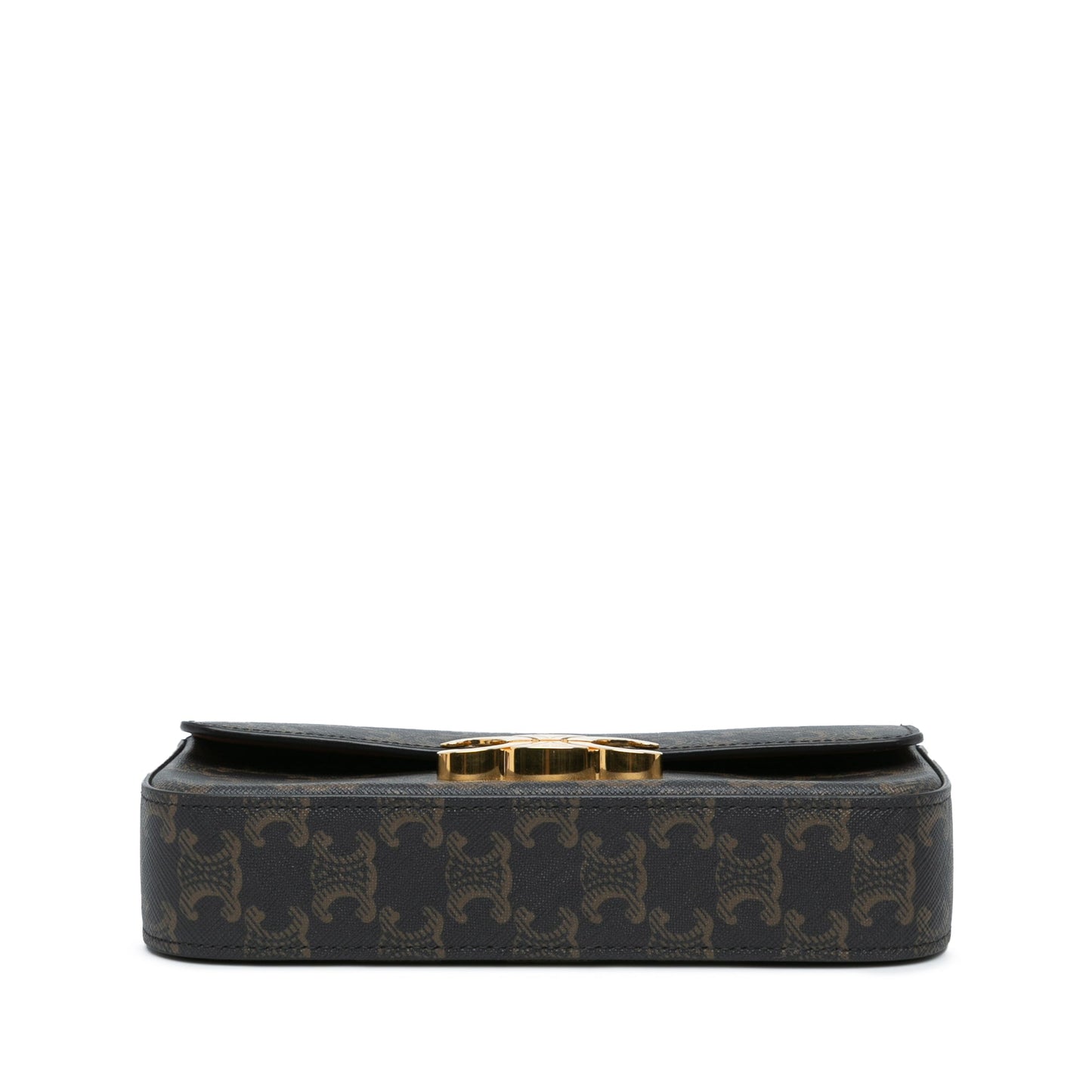 Celine Triomphe Coated Canvas Claude Shoulder Bag Brown