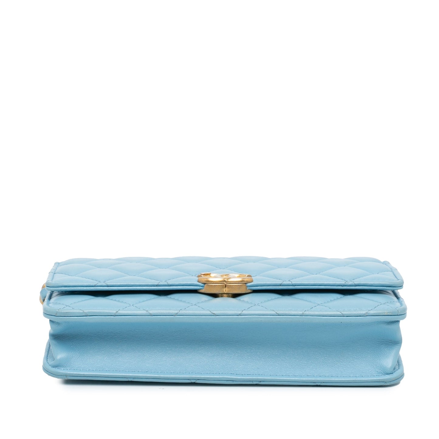 Chanel Quilted Lambskin Candy Chain Wallet on Chain Blue