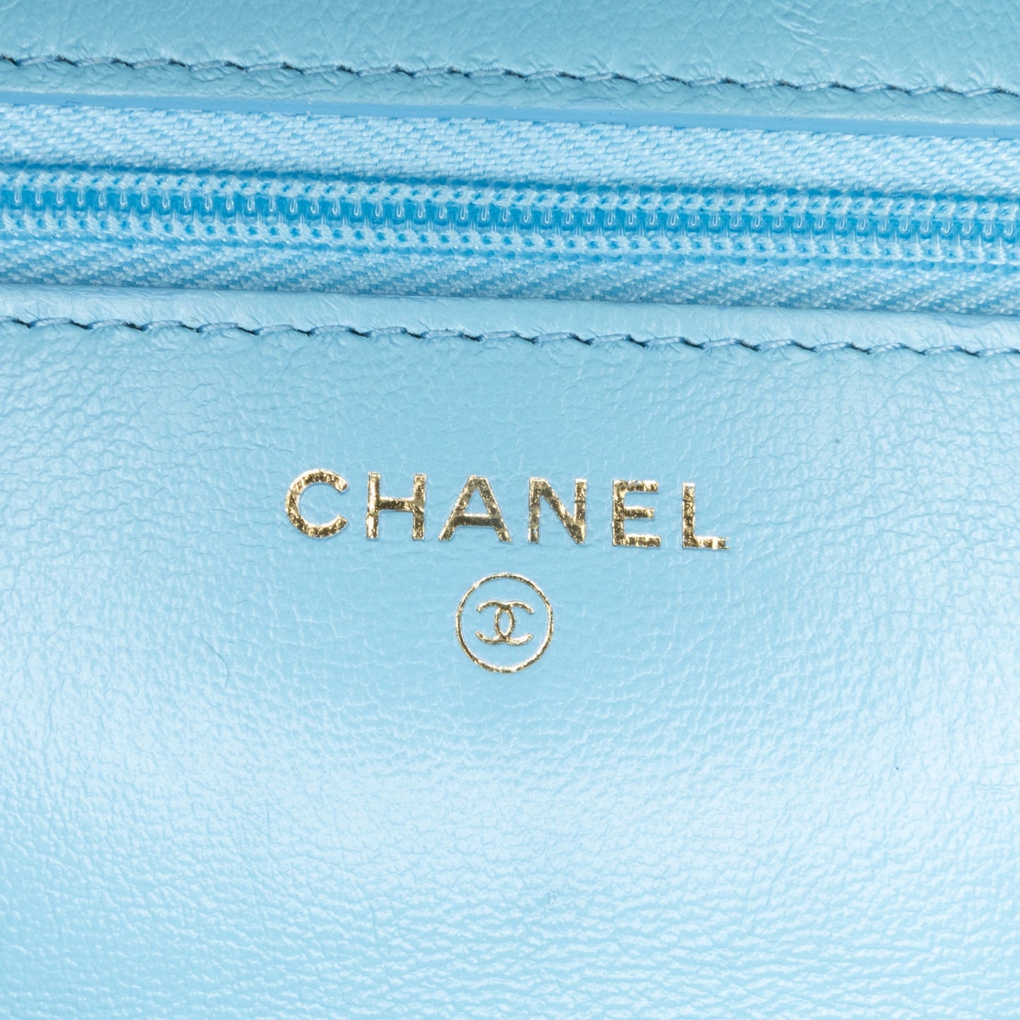 Chanel Quilted Lambskin Candy Chain Wallet on Chain Blue