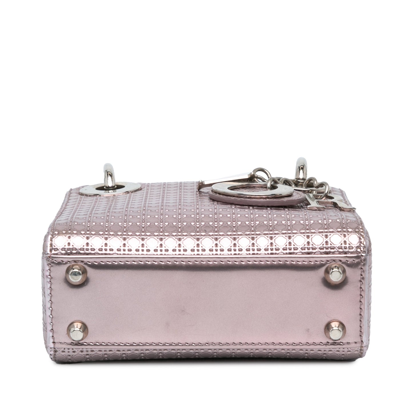 Dior Mini Metallic Patent Microcannage Lady Dior Pink