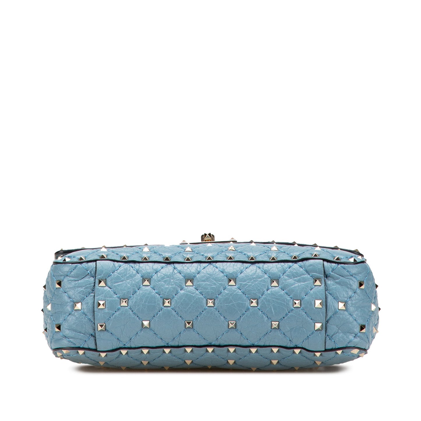 Valentino Medium Nappa Rockstud Spike Satchel Blue