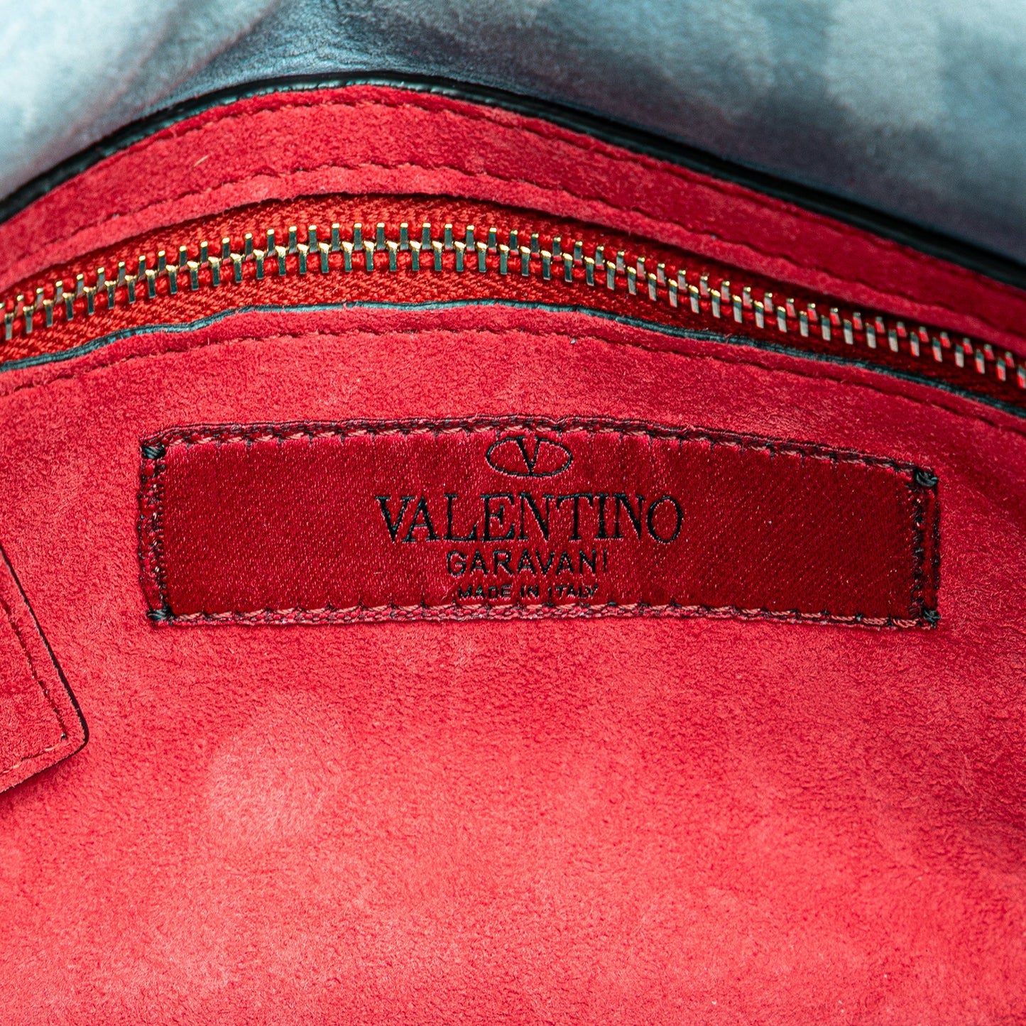 Valentino Medium Nappa Rockstud Spike Satchel Blue