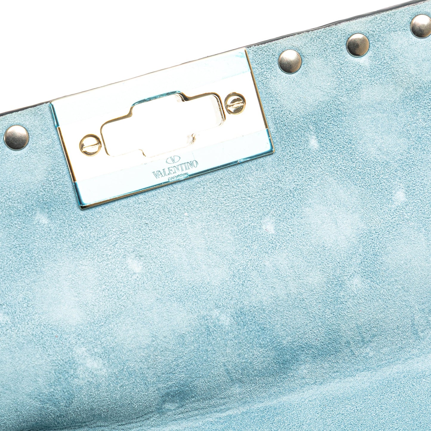 Valentino Medium Nappa Rockstud Spike Satchel Blue