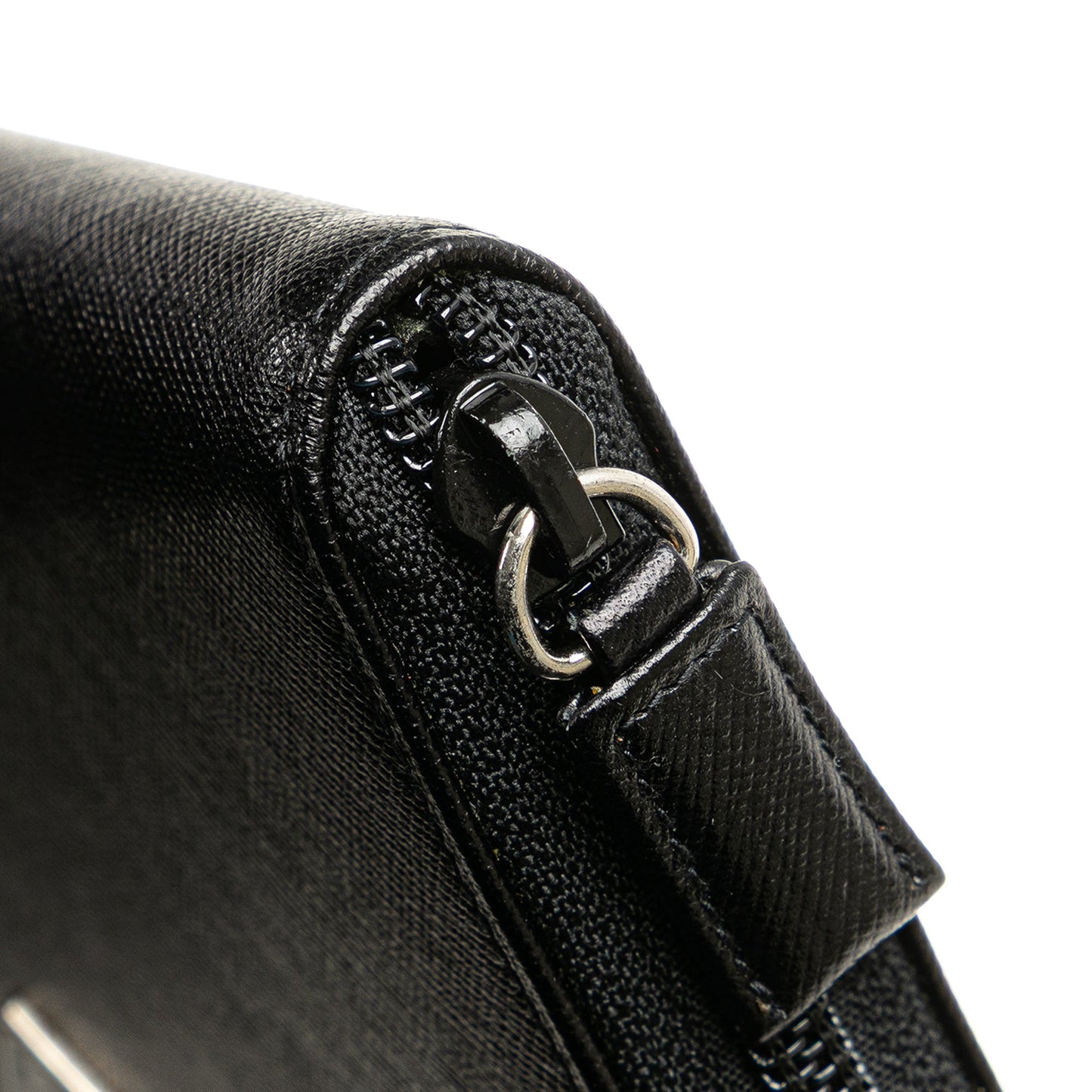 Prada Saffiano Zip Around Long Wallet Black
