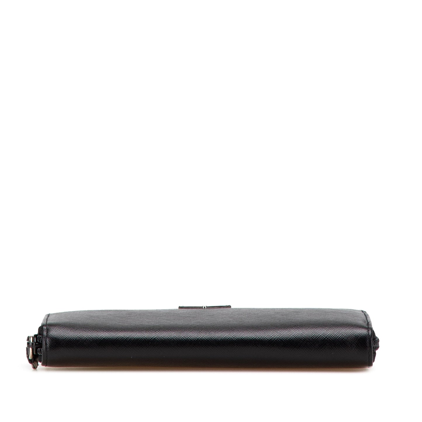 Prada Saffiano Zip Around Long Wallet Black