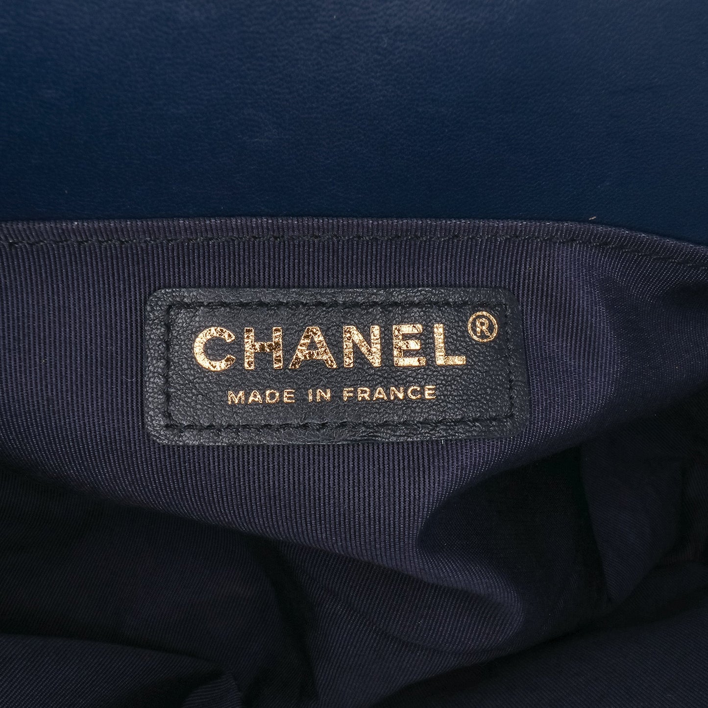 Chanel Old Medium Lambskin Boy Flap Blue
