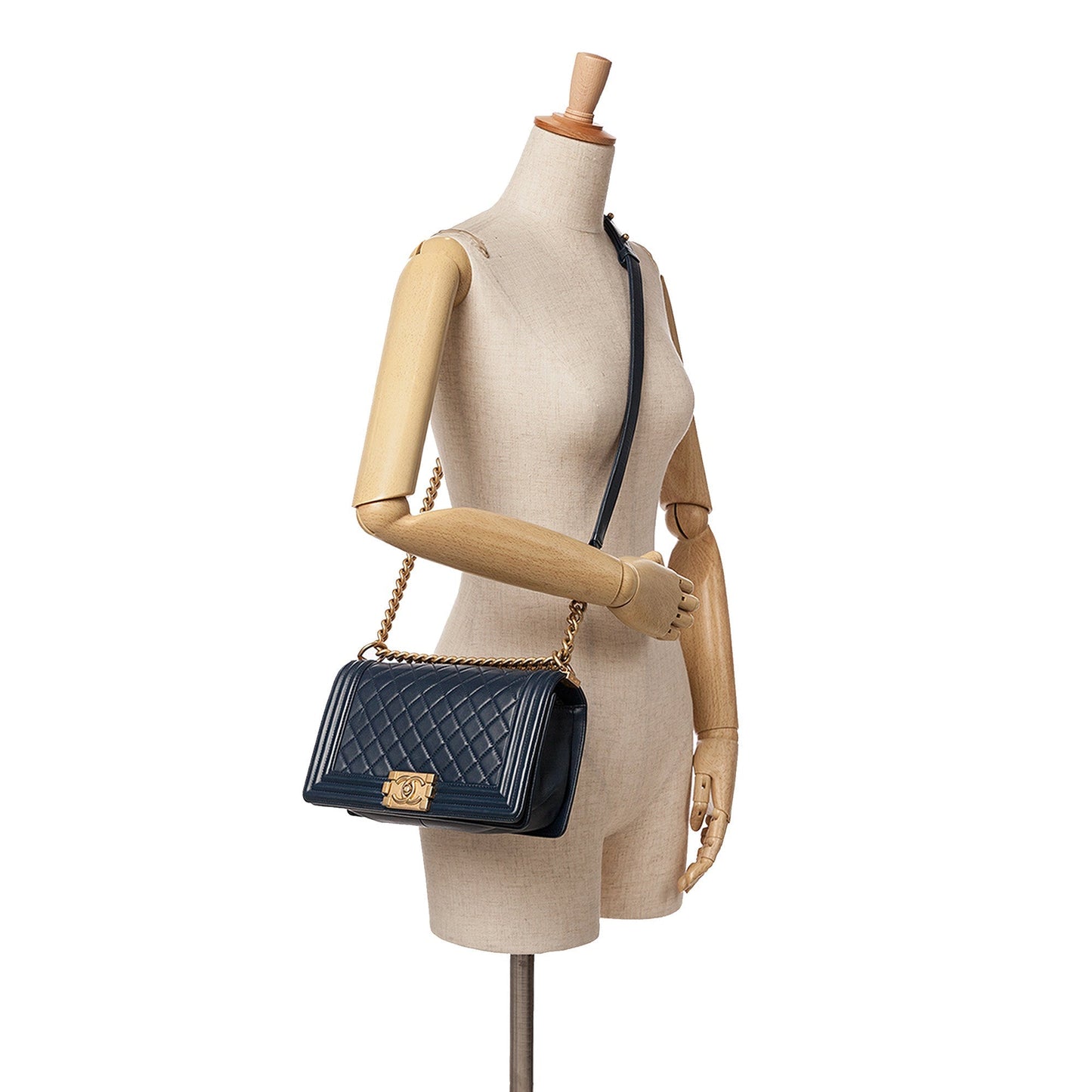 Chanel Medium Lambskin Boy Flap Blue