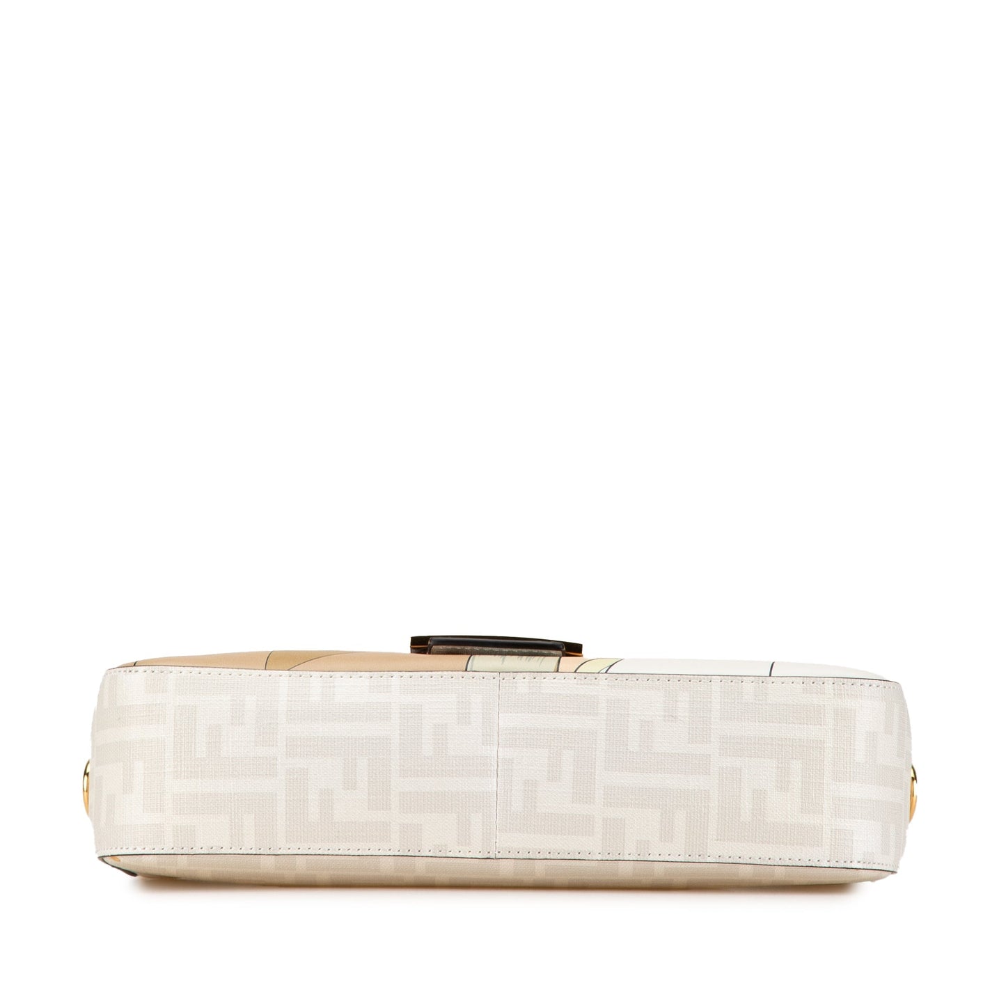 Fendi Zucca Graphic Print Coated Canvas Bikini Girls Baguette Satchel White
