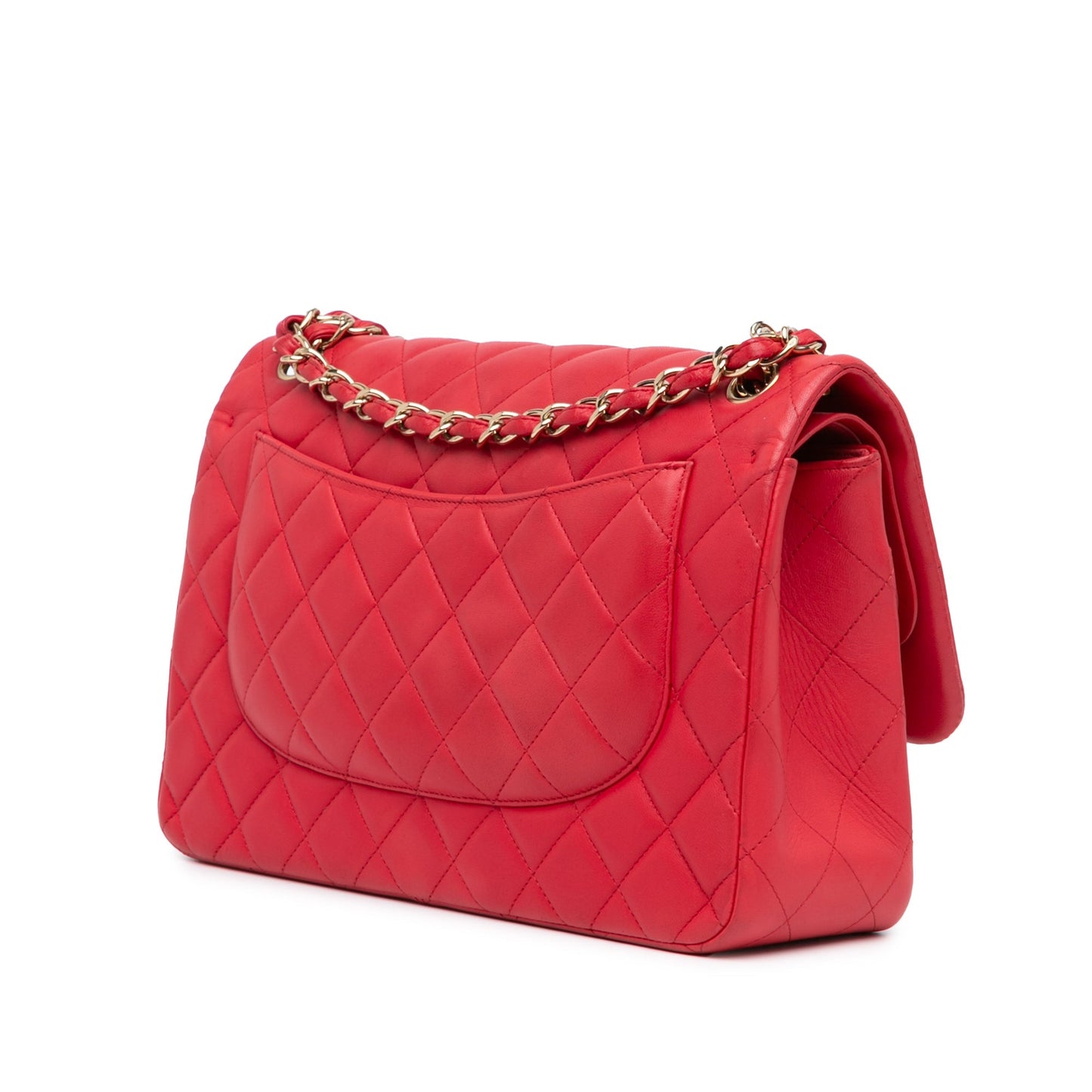 Chanel Jumbo Classic Lambskin Double Flap Red