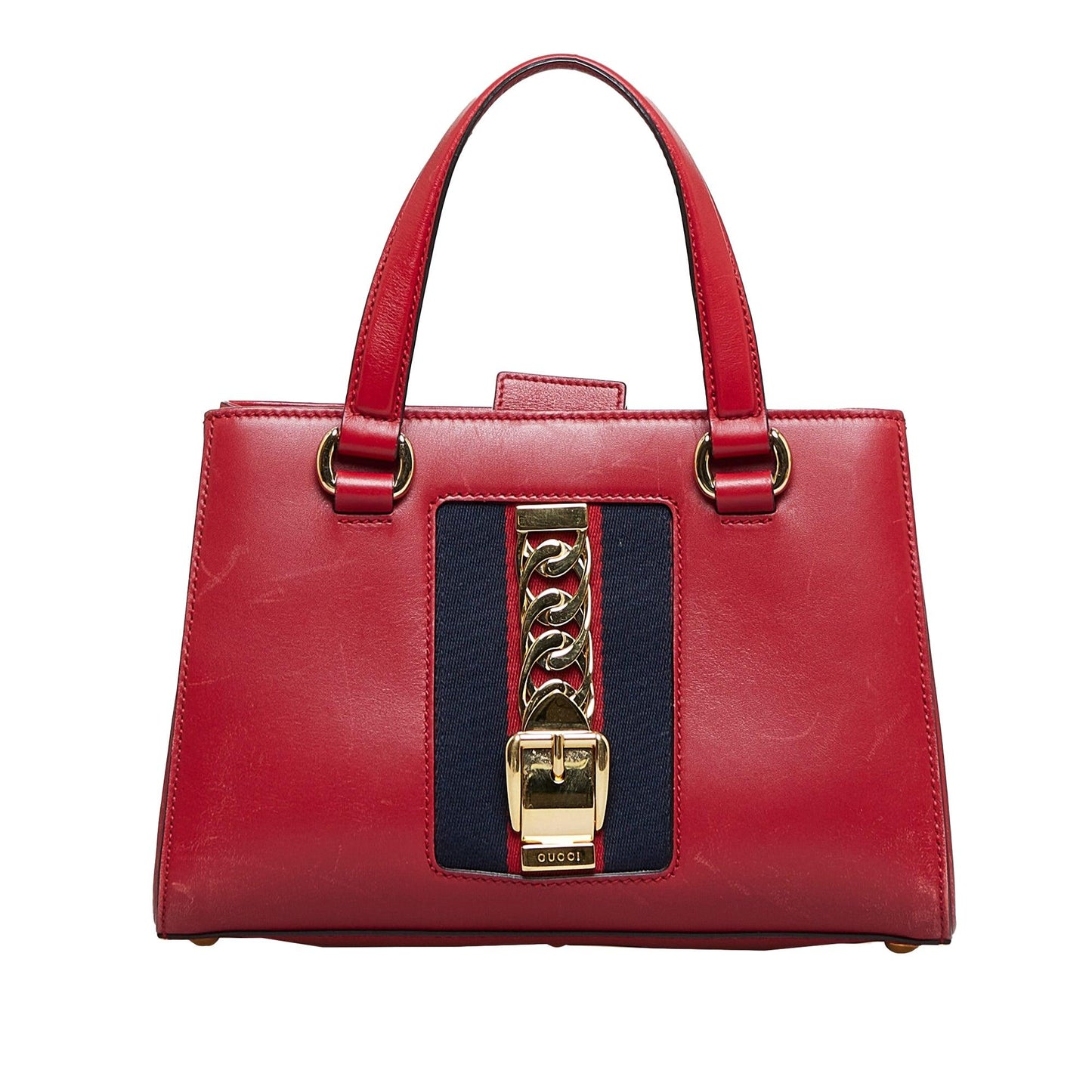 Gucci Sylvie Web Top Handle Satchel Red
