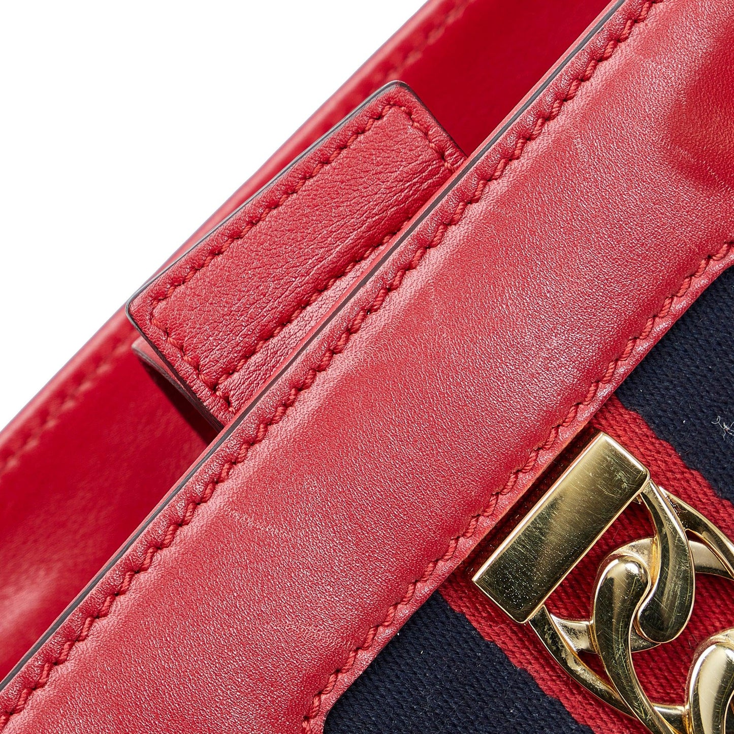 Gucci Sylvie Web Top Handle Satchel Red