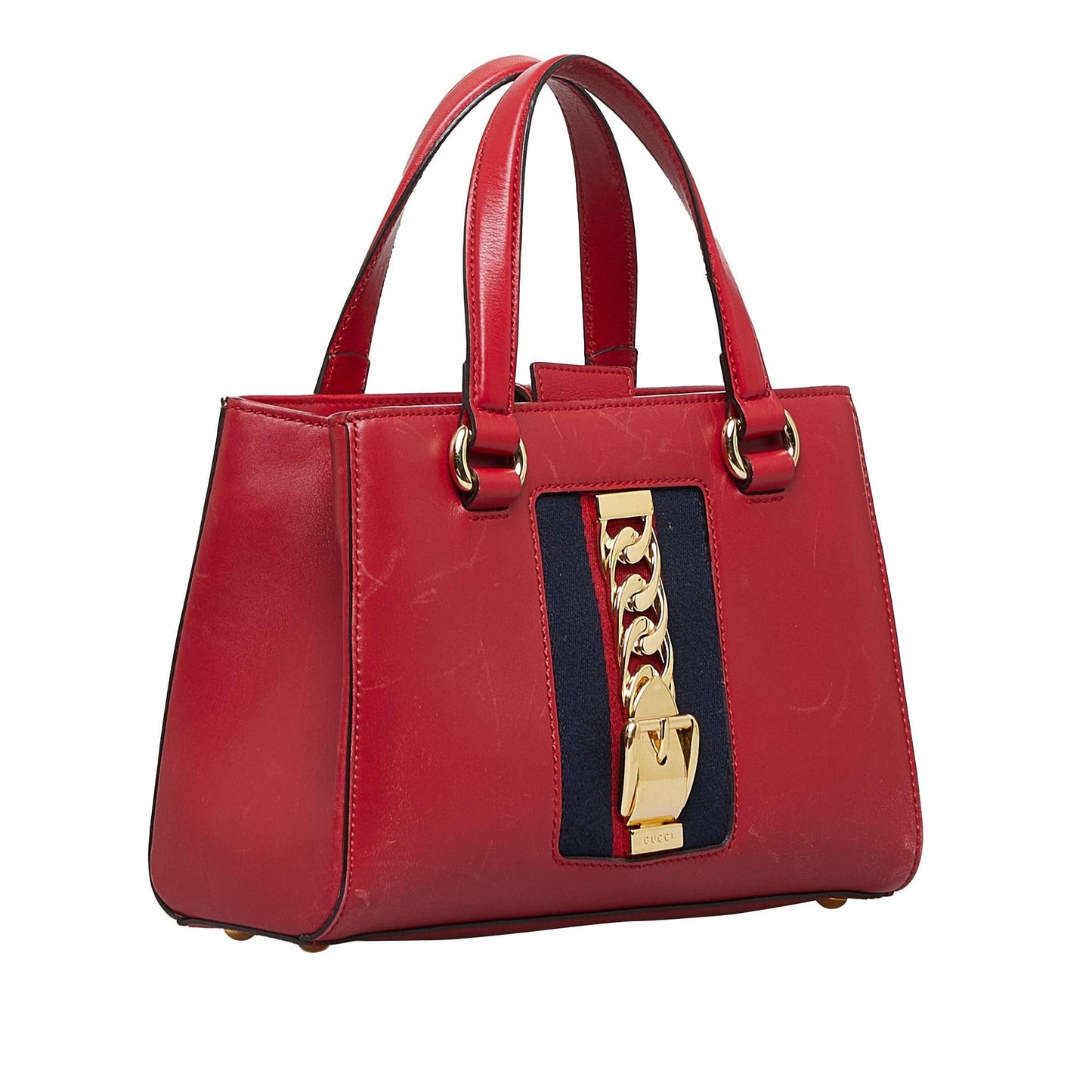 Gucci Sylvie Web Top Handle Satchel Red