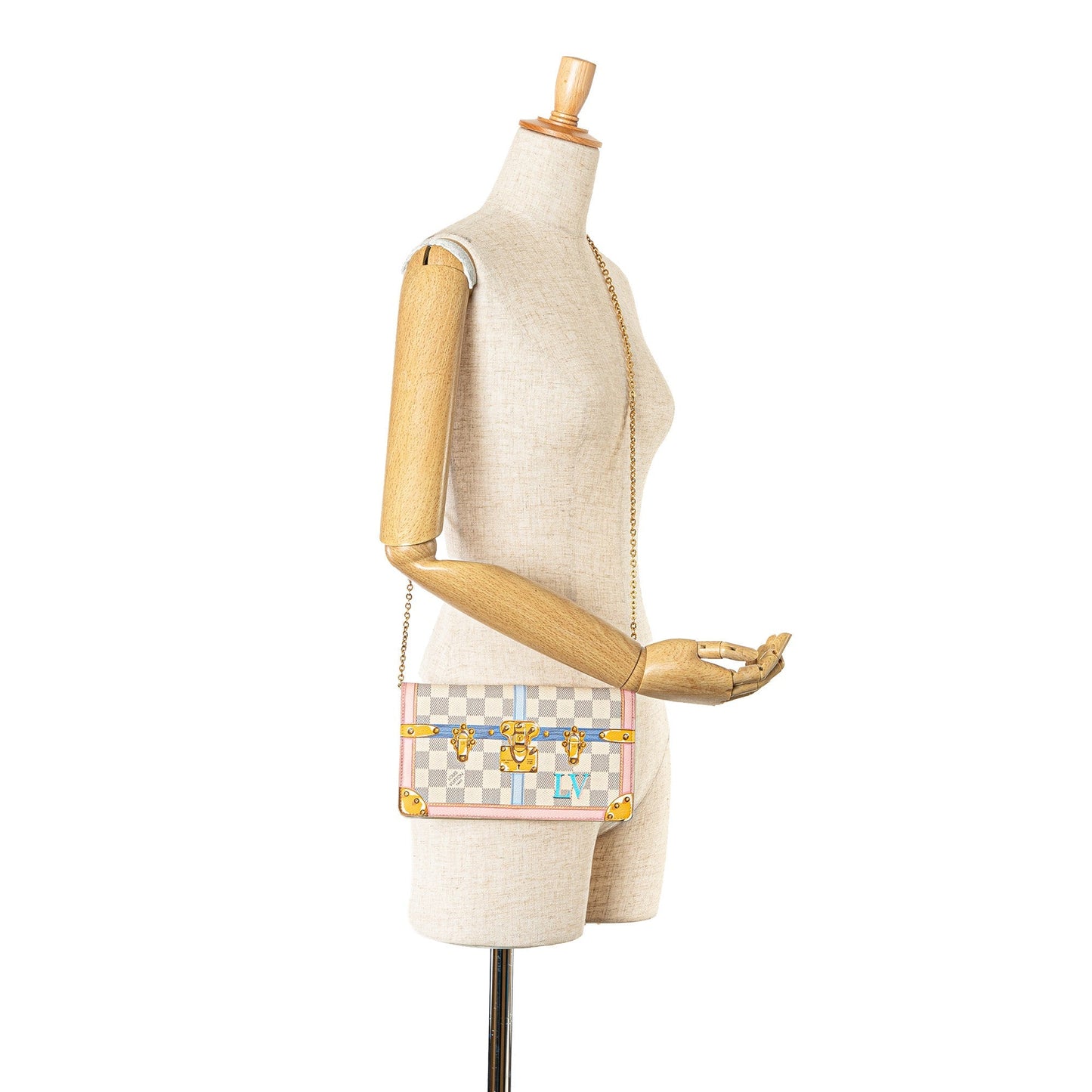 Louis Vuitton Damier Azur Summer Trunks Pochette Weekend White