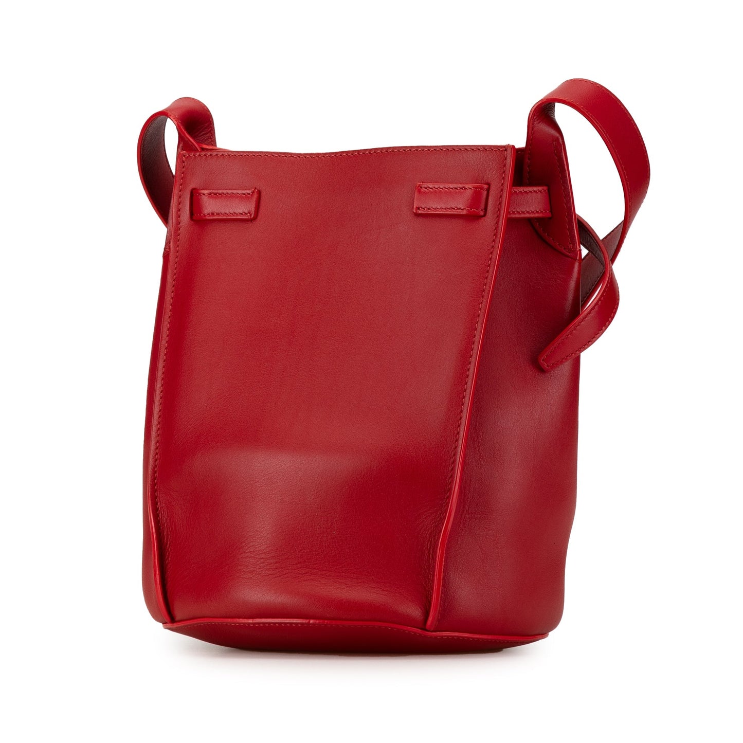 Celine Leather Big Bag Bucket Crossbody Red
