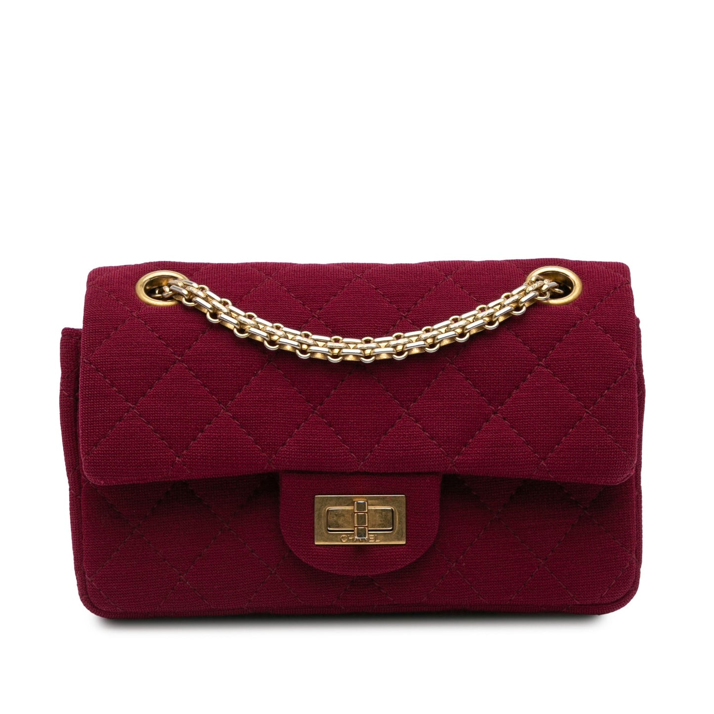 Chanel 2.55 Reissue Mini Quilted Jersey Double Flap Red