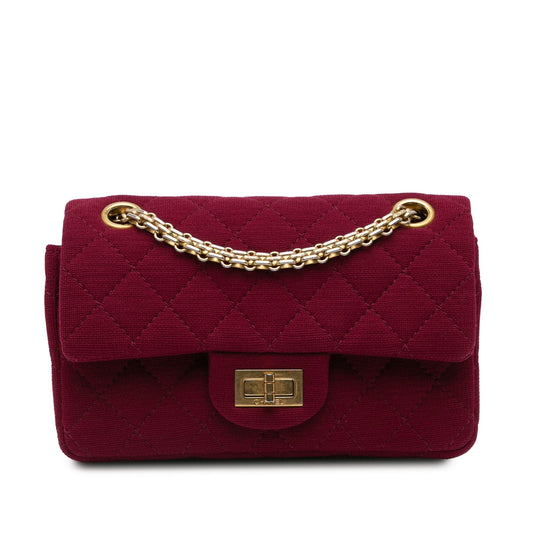 Chanel 2.55 Reissue Mini Quilted Jersey Double Flap Red