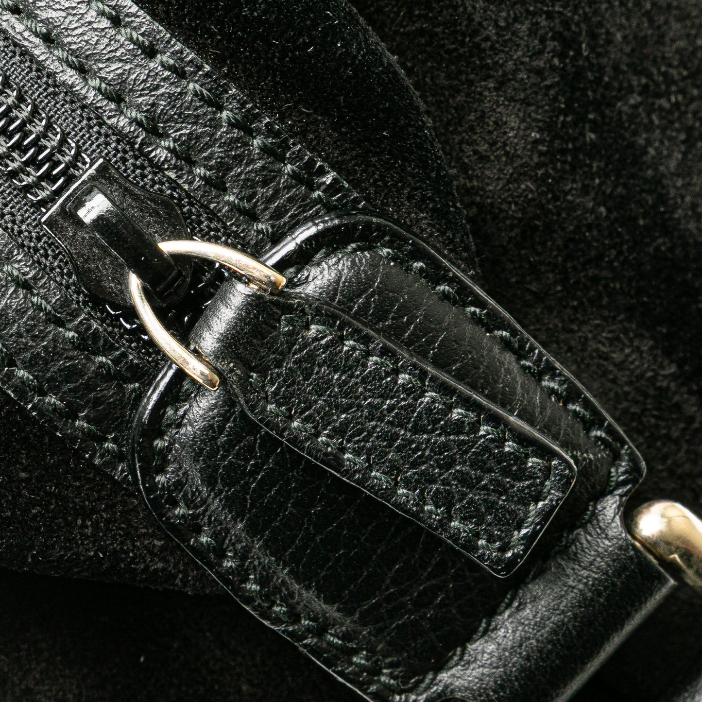Gucci Guccissima Trimmed Suede Boston Bag Black