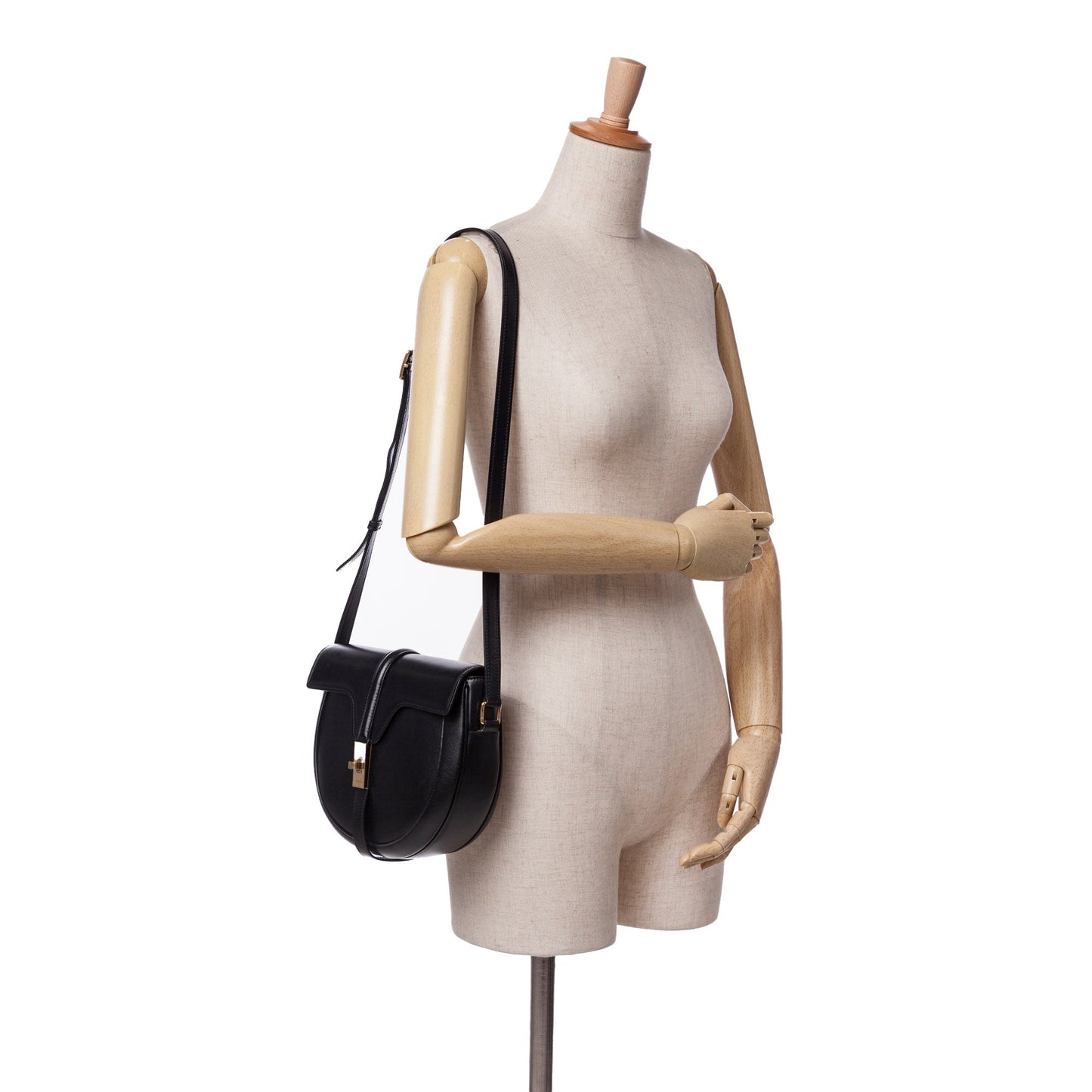 Celine Medium Leather Besace 16 Crossbody Black