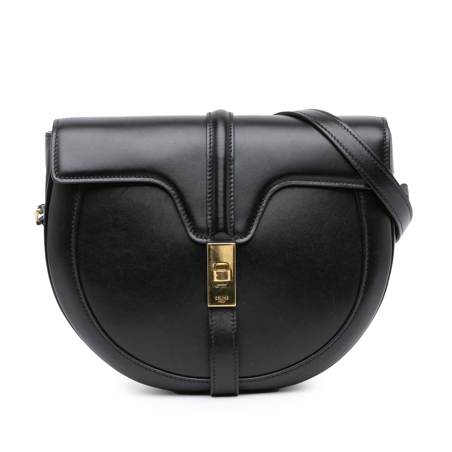 Celine Medium Leather Besace 16 Crossbody Black