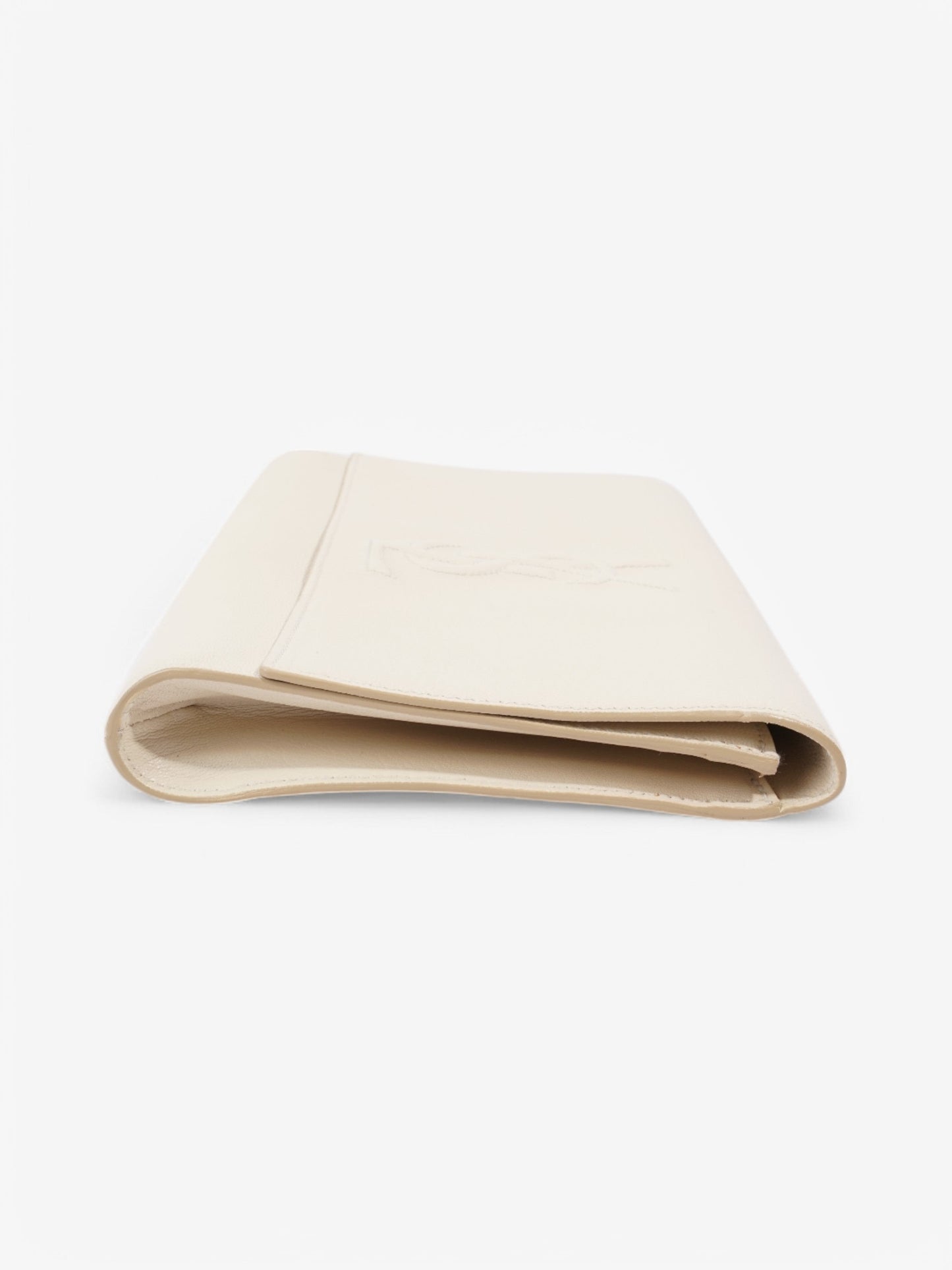 Saint Laurent Belle de Jour Clutch Cream Leather