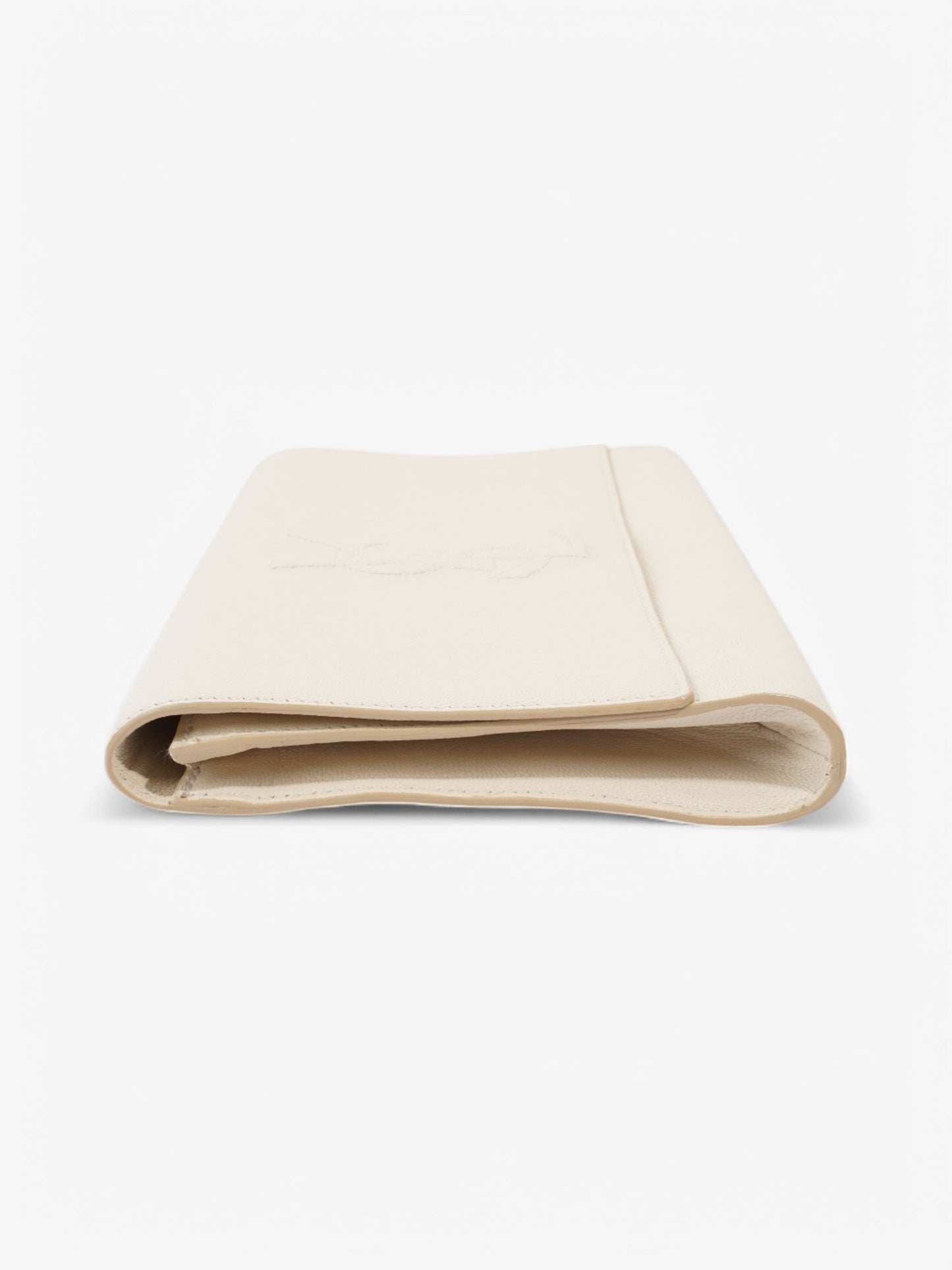 Saint Laurent Belle de Jour Clutch Cream Leather